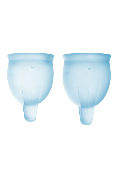 Менструальная чаша Satisfyer Feel Confident, 2 шт в наборе, голубая