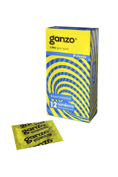 Презервативы Ganzo №12, классические, двойная смазка, 18,5 см, 5,2 см