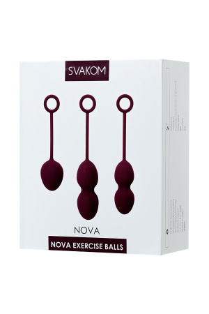 Набор вагинальных  шариков Svakom Nova, силикон, фиолетовый, (49,75,95 ГР)